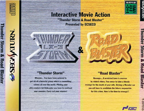 THUNDERSTORM ＆ ROAD BLASTER Sega Saturn SS w/Postcard