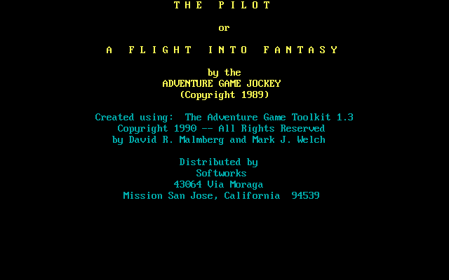 The Pilot, or: A Flight into Fantasy